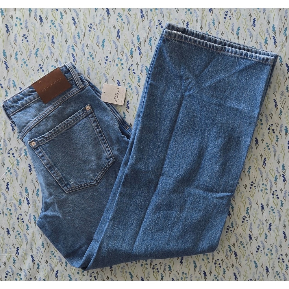 Free People We The Free Tennessee Low Rise Boyfriend Jeans Medium Wash Blue 30